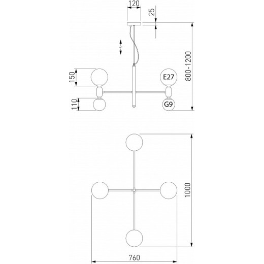 Подвесная люстра Eurosvet Bubble 30182/8 латунь