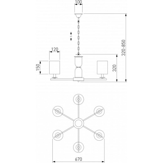 Подвесная люстра Eurosvet Caprera 60146/6 латунь