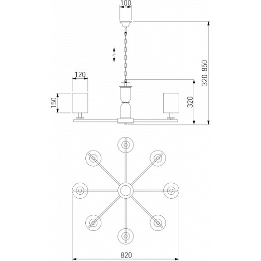 Подвесная люстра Eurosvet Caprera 60146/8 латунь