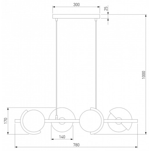 Подвесная люстра Eurosvet Moity 70149/4 черный/латунь