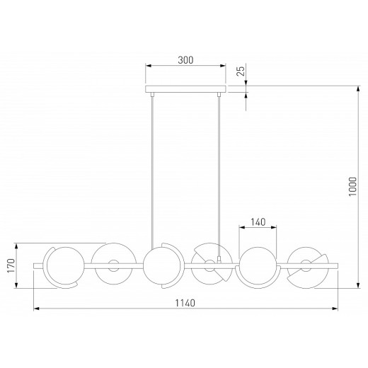Подвесная люстра Eurosvet Moity 70149/6 черный/латунь