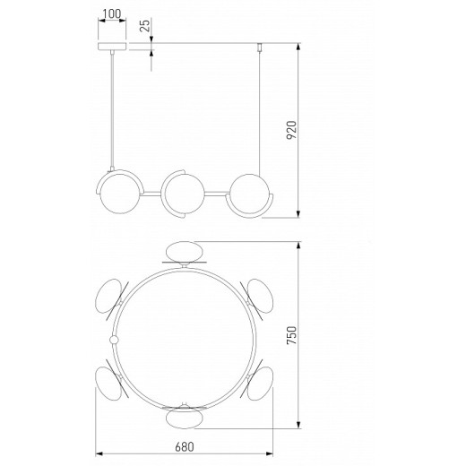 Подвесная люстра Eurosvet Moity 70150/6 черный/латунь