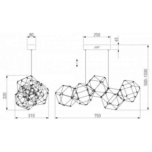 Подвесная люстра Eurosvet Uma 90368/5 медь