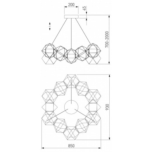 Подвесная люстра Eurosvet Uma 90369/12 черный жемчуг
