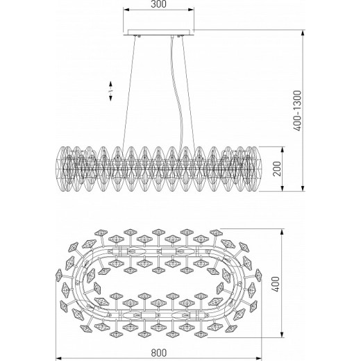 Подвесная люстра Bogate's Onyx 372/8 Strotskis
