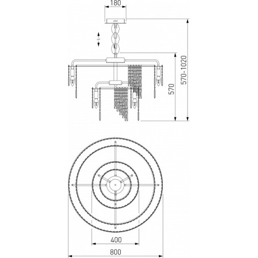 Подвесная люстра Eurosvet Blitz 60160 хром/ прозрачный хрусталь Strotskis