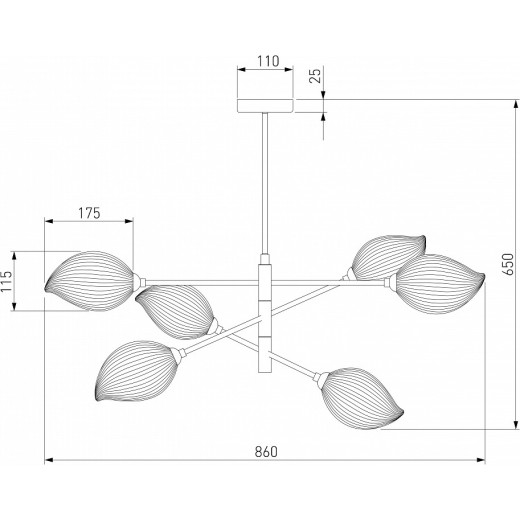 Люстра на штанге Eurosvet Sinki 30189/6 черный