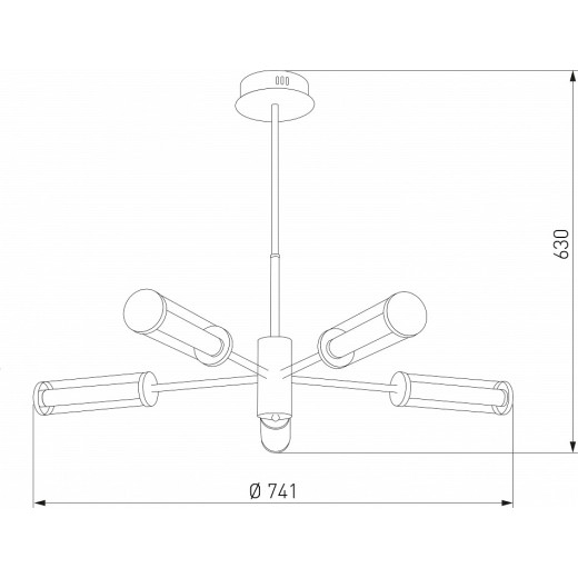 Люстра на штанге Eurosvet Stark 50386/5 LED латунь