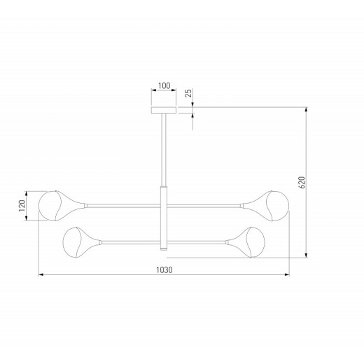 Люстра на штанге Eurosvet Calyx 60168/8 латунь