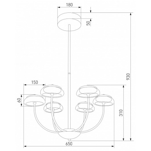 Люстра на штанге Eurosvet Fungo 50388 LED черный