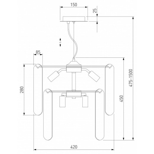 Подвесная люстра Eurosvet Claire 60170/8 золото