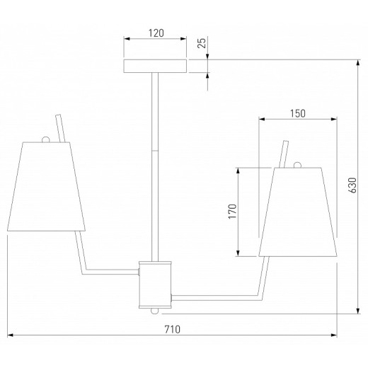 Люстра на штанге Eurosvet Topanga 60173/6 латунь