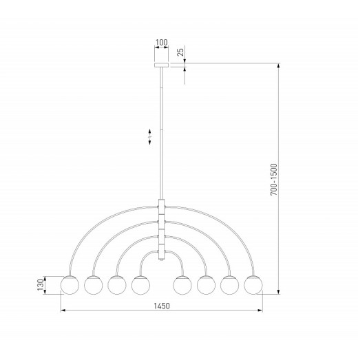 Люстра на штанге Eurosvet Cenacolo 30179/8 черный