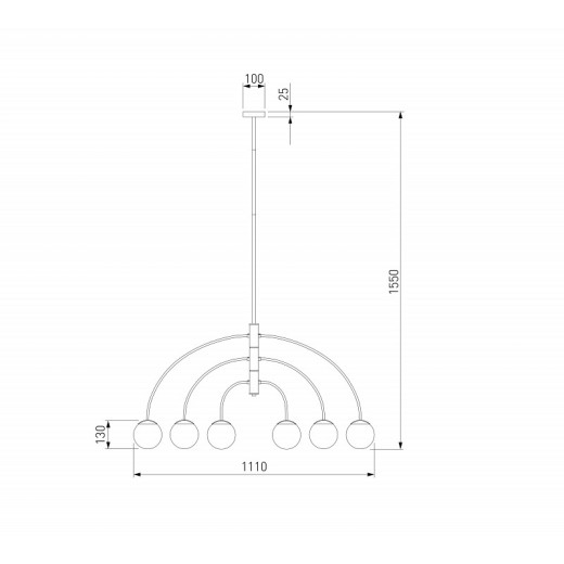 Люстра на штанге Eurosvet Cenacolo 30179/6 черный
