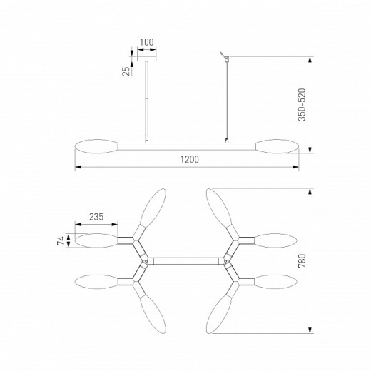 Люстра на штанге Eurosvet Covalent 30180 черный