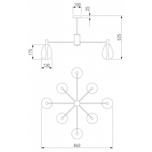 Люстра на штанге Eurosvet Magma 60175/8 латунь