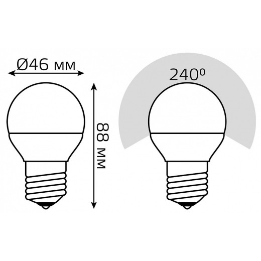 Лампа светодиодная Gauss  E27 6Вт 3000K 105102406