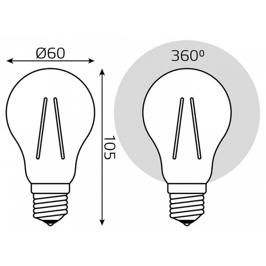 Лампа светодиодная Gauss Filament Elementary E27 9Вт 2700K 22219