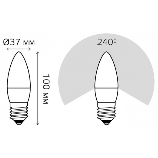 Лампа светодиодная Gauss Led Elementary Candle E27 6Вт 3000K 33216