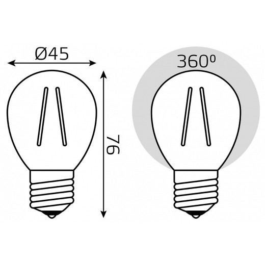 Лампа светодиодная Gauss Filament Elementary E27 10Вт 2700K 52210