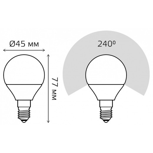 Лампа светодиодная Gauss LED Elementary Globe E14 8Вт 3000K 53118