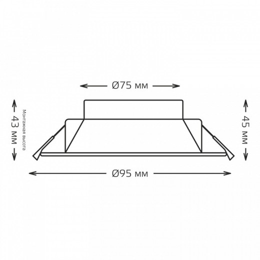 Встраиваемый светильник Gauss  9033420205