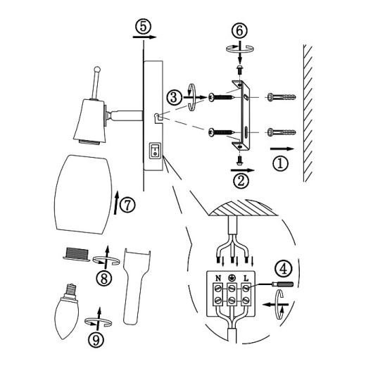 Бра Globo Gillian 54983-1