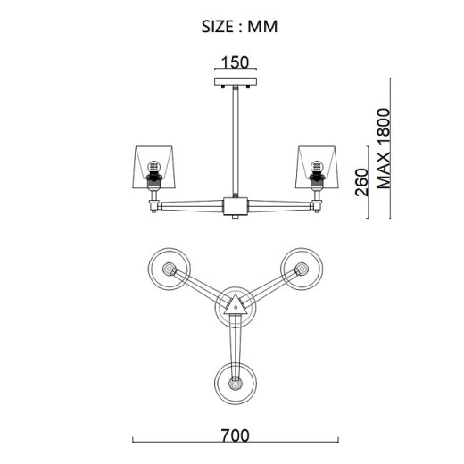 Люстра на штанге Imperiumloft Jorgenson Beige/Light wood STAVRA01
