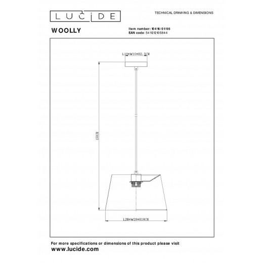Подвесной светильник Lucide Woolly 10416/01/66