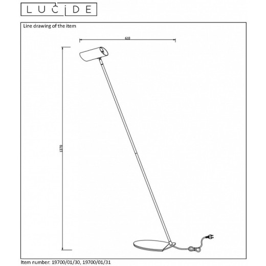 Торшер Lucide Hester 19700/01/30