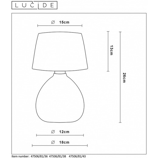 Настольная лампа декоративная Lucide Ramzi 47506/81/43