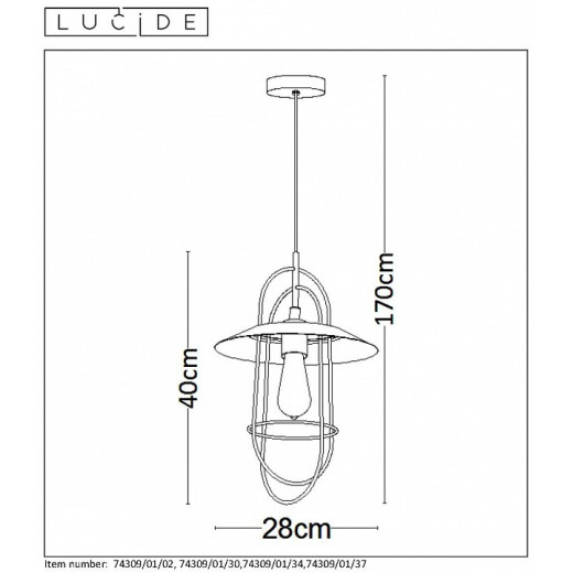 Подвесной светильник Lucide Masson 74309/01/02