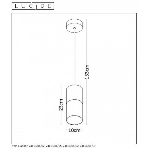 Подвесной светильник Lucide Zino 74410/01/02