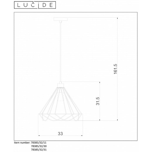 Подвесной светильник Lucide Kyara 78385/32/31