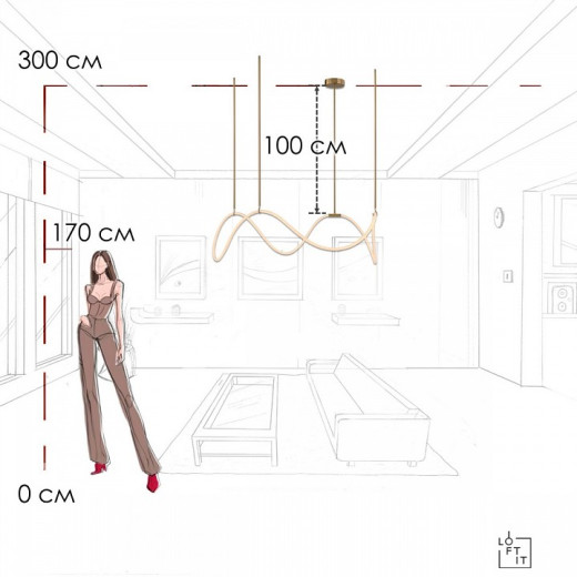 Подвесной светильник Loft it Thread 10388P/C Brass
