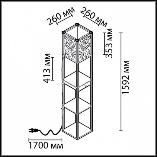 Торшер с полкой Lumion Practic 8092/1F