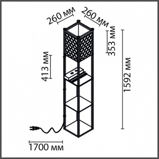 Торшер с полкой Lumion Practic 8093/1F