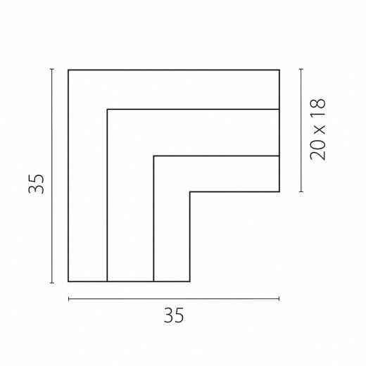Соединитель угловой L-образный для треков накладных Lightstar Linea 506447