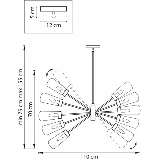 Люстра на штанге Lightstar Crotone 690103