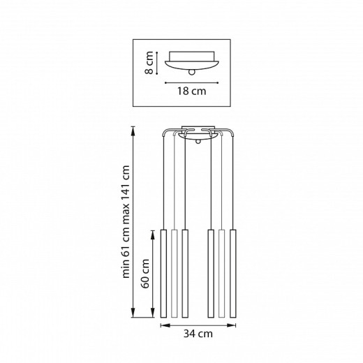 Подвесная люстра Lightstar Tubo L8T747333