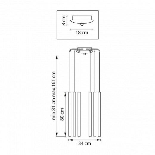 Подвесная люстра Lightstar Tubo L8T747447