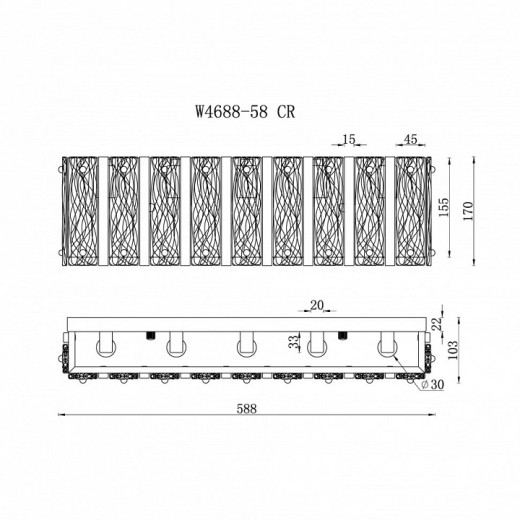 Накладной светильник iLamp Panorama W4688-58 CR