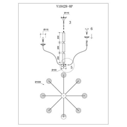 Подвесная люстра Moderli Catania V10428-8P
