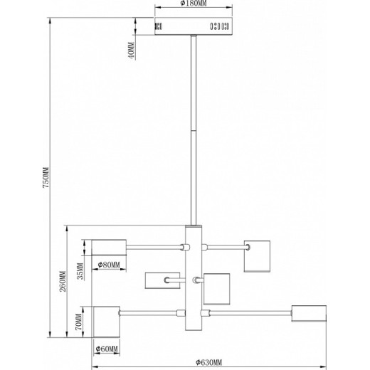 Люстра на штанге Moderli Lewes V2740-6CL