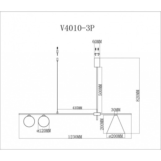 Светильник на штанге Moderli Dellay V4010-3P