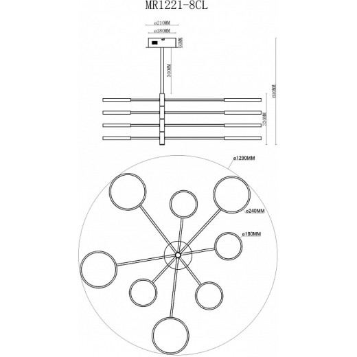Люстра на штанге MyFar Eva MR1221-8CL