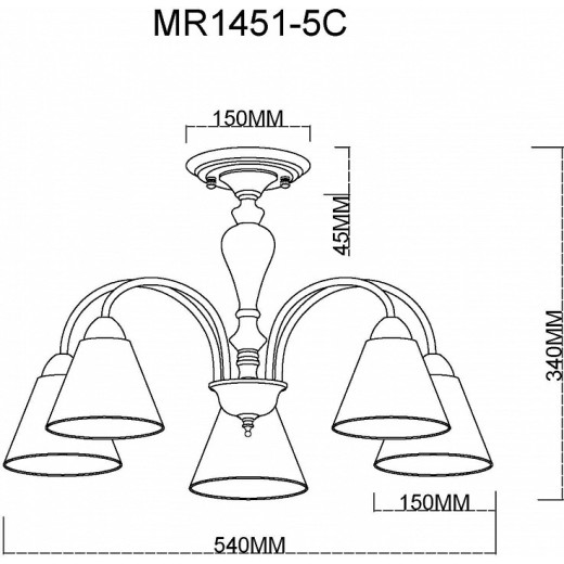 Люстра на штанге MyFar Anna MR1451-5C