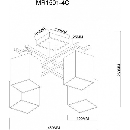 Люстра на штанге MyFar Eileen MR1501-4C