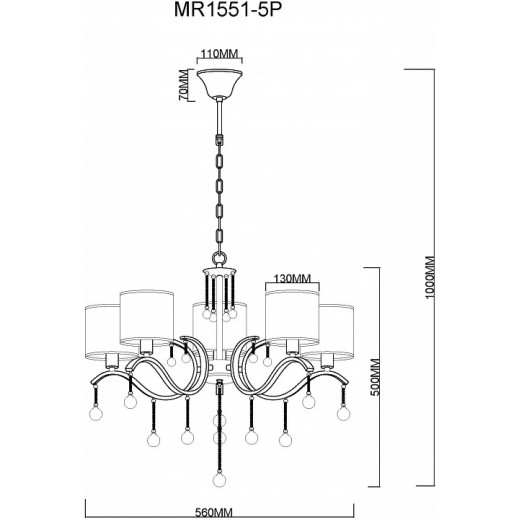 Подвесная люстра MyFar Dante MR1551-5P