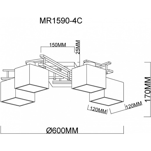 Потолочная люстра MyFar Bona MR1590-4C